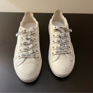 Walkn Dior white canvas suede sneakers size 37